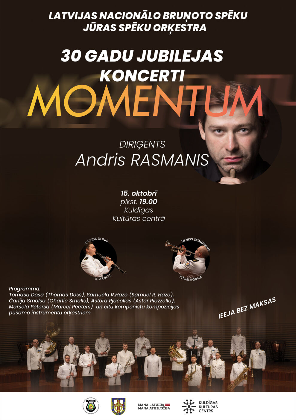 Nacionālo bruņoto spēku Jūras spēku orķestra koncerts “Momentum” 